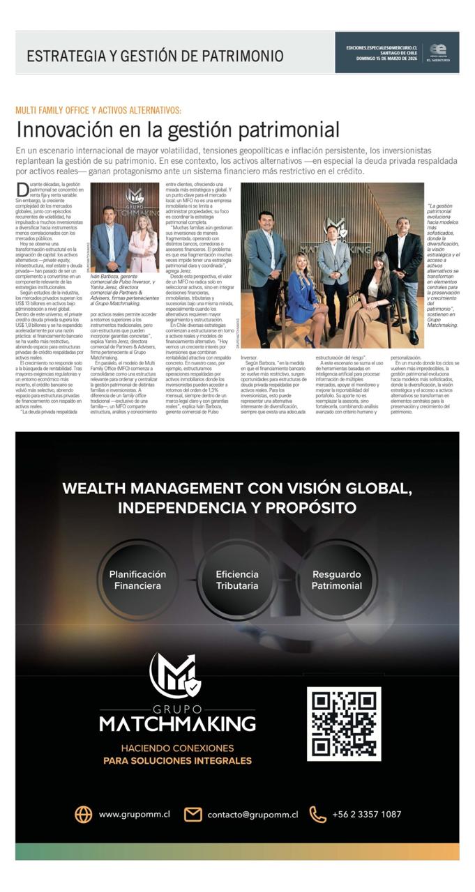 Artículo El Mercurio - Multi Family Office